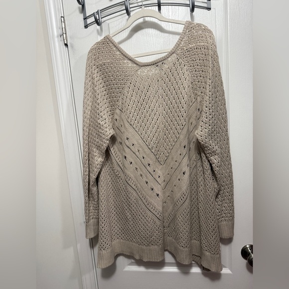 Torrid Sweater Women’s Plus Size 3X Oatmeal Open Knit Pullover Cottagecore NWT - Picture 12 of 16